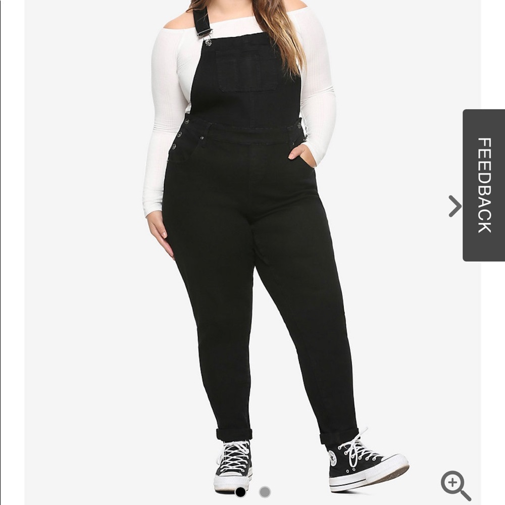 New with Tags Hot Topic Denim Black Overalls - Plus Size